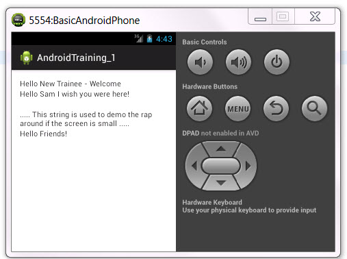 Android Training # 2 Actual Run